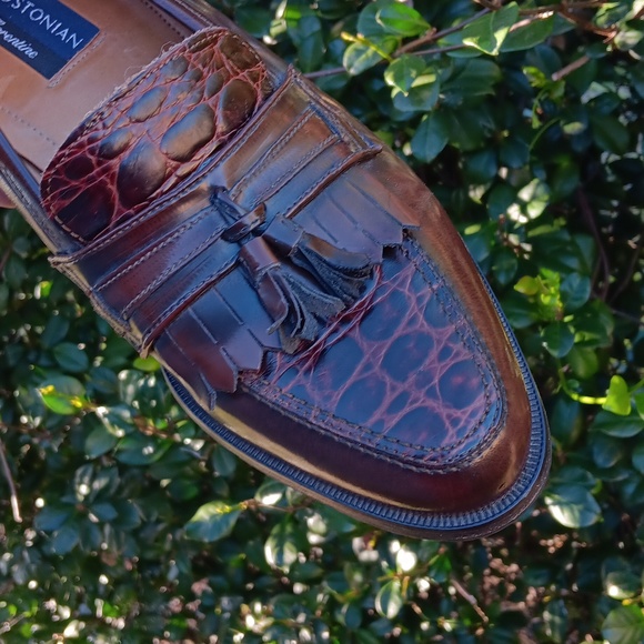 Bostonian Florentine Mens 9.5M Leather Burgundy Textured Loafer Italy 24452 main image 9